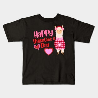 Llama Valentines Day Kids T-Shirt